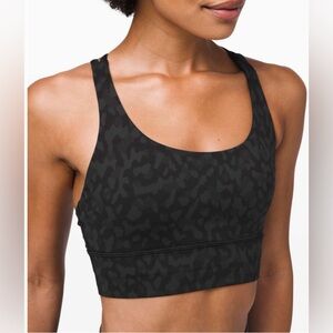 Lululemon Energy Bra *Long Line* Formation Camo Deep Coal Multi Size 4